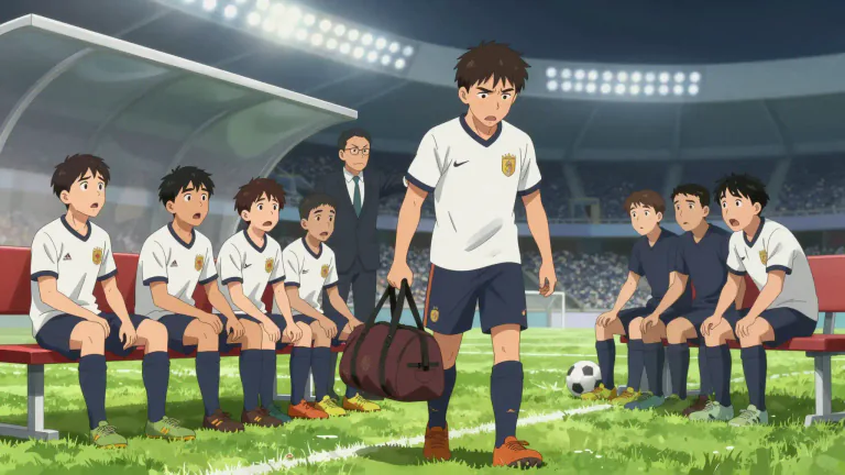 Visual representation of "dismissal" - The act of removing a player from a team.