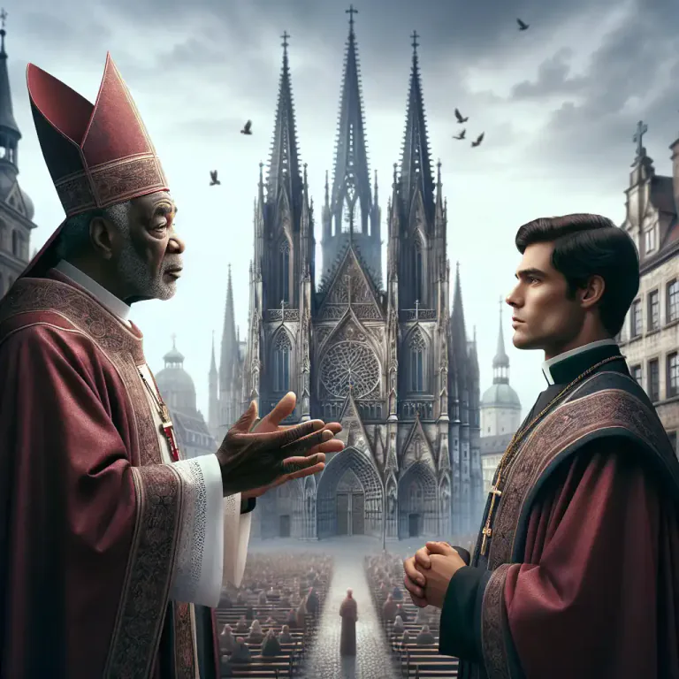 Visual representation of "suffragan" - A bishop who assists a higher-ranking bishop without his own diocese.