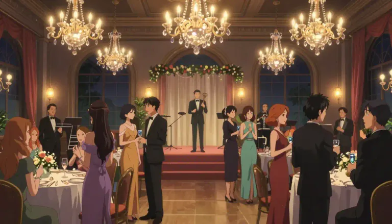 Visual representation of "gala" - A big celebration or party where people dress up, usually for a charity event or occasion