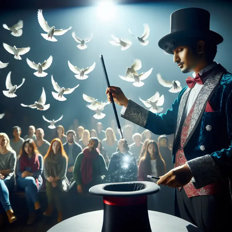 Visual representation of "magic" - Magic tricks performed as entertainment