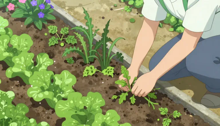 Visual representation of "weed" - A wild plant growing where it is not wanted