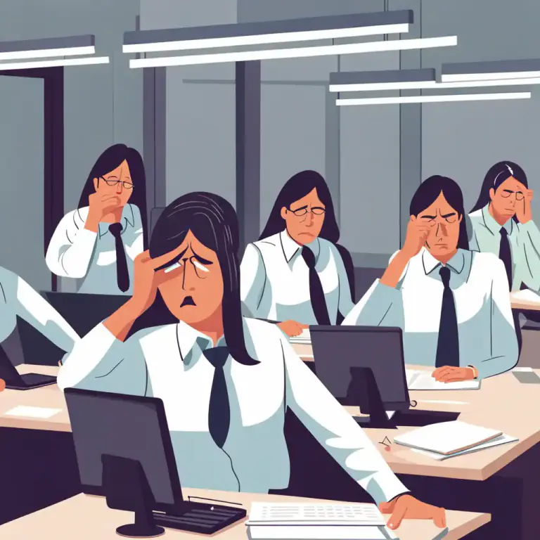 Visual representation of "stultify" - To cause to lose enthusiasm and initiative, especially as a result of a tedious or restrictive routine