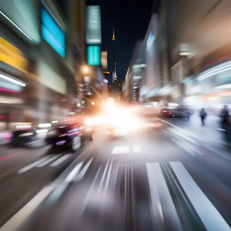Visual representation of "flash past" - To occur or happen very quickly or suddenly.