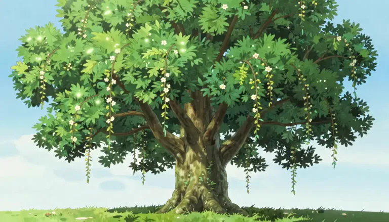 Visual representation of "poplar" - A tall, fast-growing tree that has a lot of branches and produces white or yellowish flowers.