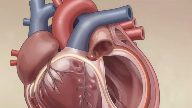 Visual representation of "endocardial" - Relating to the endocardium, which is the innermost layer of tissue of the heart.