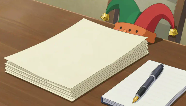 Visual representation of "foolscap" - A size of paper that is traditionally used in the UK and other Commonwealth countries or a paper cap that fools used to wear in traditional plays.