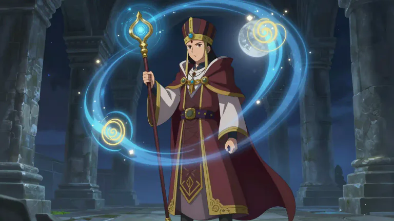 Visual representation of "magus" - A magician or wizard, especially in historical contexts.