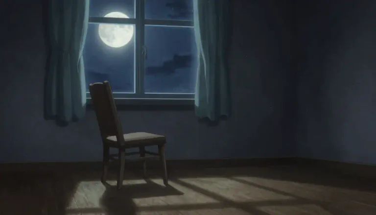 Visual representation of "eerily" - In a strange or unnerving manner that makes you feel slightly afraid or uncomfortable.