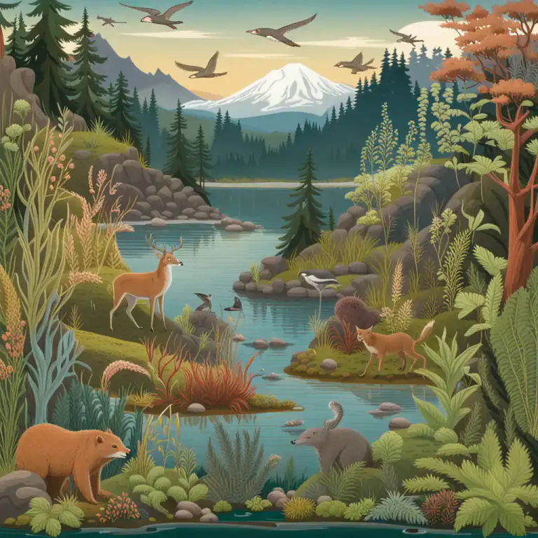 Visual representation of "biodiversity" - The number and variety of organisms found within a specified geographic region