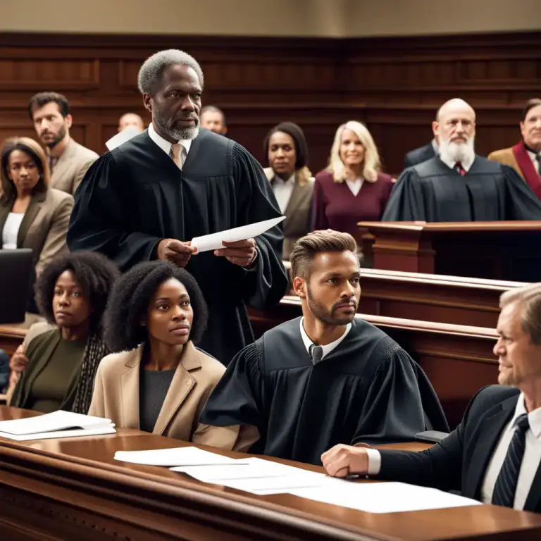 Visual representation of "foreman" - The main juror in a jury who speaks for them.
