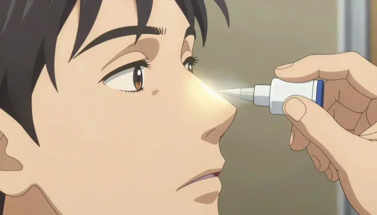 Visual representation of "intranasally" - Administered or absorbed through the nasal passages.
