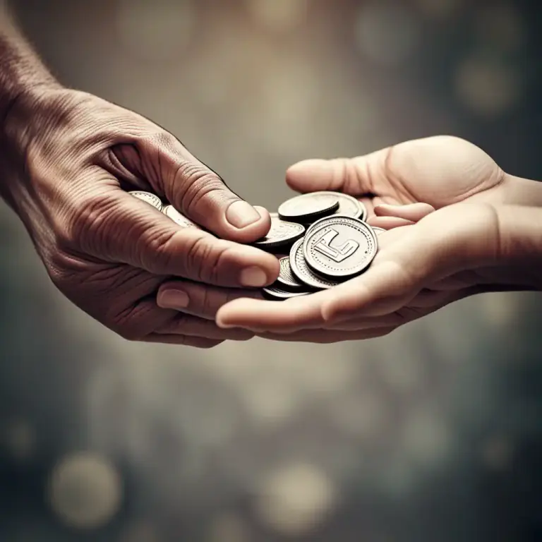 Visual representation of "spare" - To make available or give something to someone