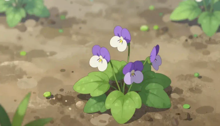 Visual representation of "violet" - A small plant with purple or white flowers that appear in the spring.