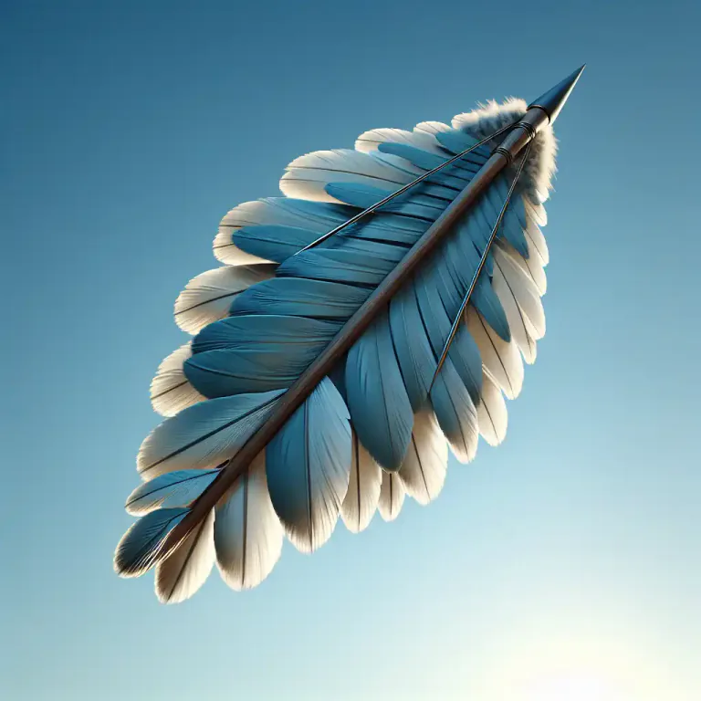 Visual representation of "vane" - A feather from the tail of an arrow or dart
