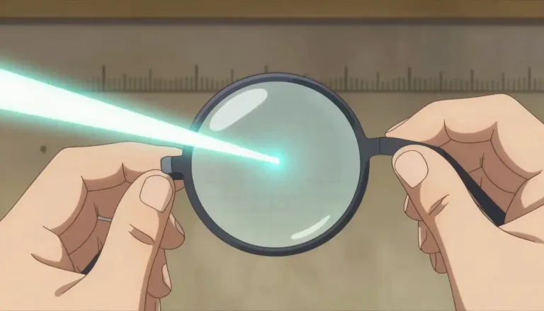 Visual representation of "diopter" - A unit of measurement for the optical power of a lens, equal to the reciprocal of the focal length in meters.