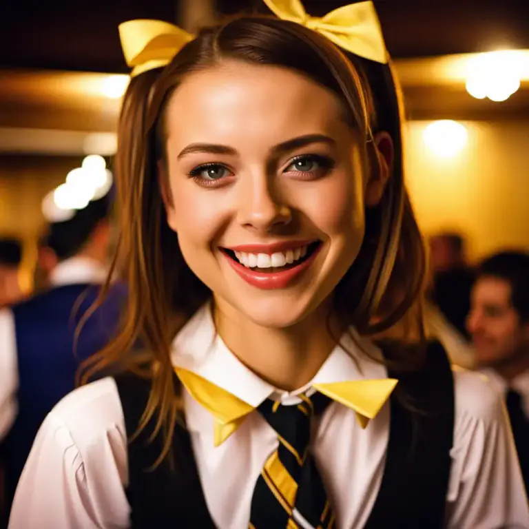 Visual representation of "schoolgirl" - Used to describe a style of dress or behaviour that imitates or is associated with a young female student at school.