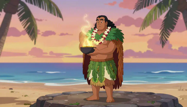 Visual representation of "kahuna" - In Hawaiian culture, a kahuna is a priest or expert, particularly in religious or cultural practices.