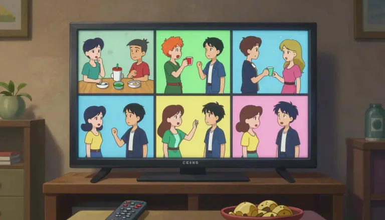 Visual representation of "miniseries" - A short television program that tells a complete story in a small number of episodes.