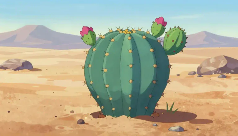 Visual representation of "peyote" - A small, spineless cactus native to Mexico and the southwestern United States that contains psychoactive alkaloids, especially mescaline, often used in religious ceremonies.