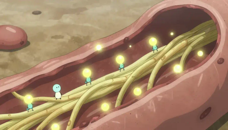 Visual representation of "cellulase" - Cellulase is an enzyme that catalyzes the hydrolysis of cellulose into glucose, facilitating the breakdown of plant material.