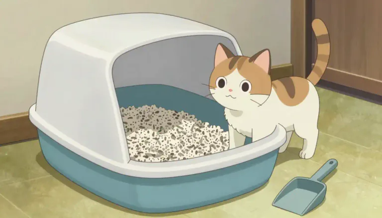 Visual representation of "litterbox" - A container filled with a material that absorbs cat waste, used as a toilet for indoor cats.