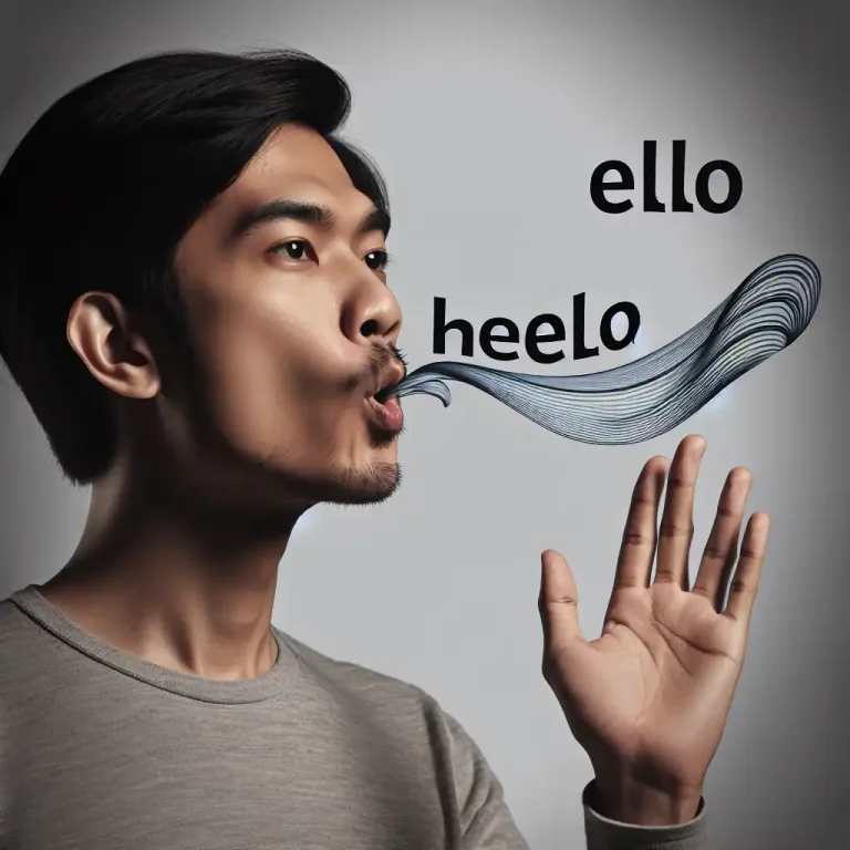 Visual representation of "aspirate" - A sound or letter pronounced with an exhalation of air