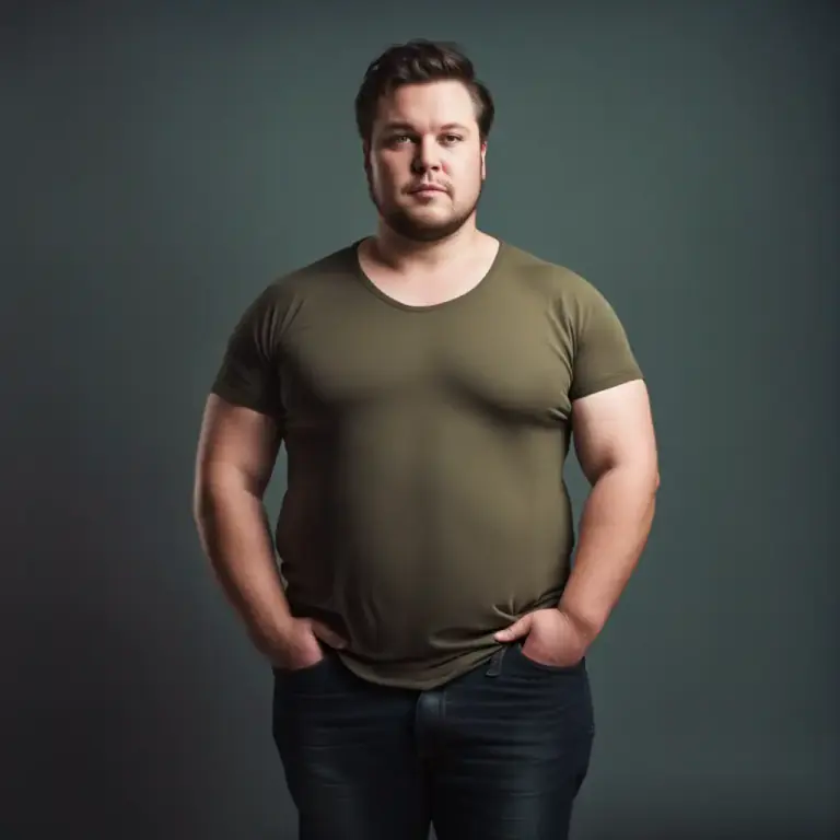Visual representation of "rotund" - A person who is rotund, especially someone with a plump or fat body