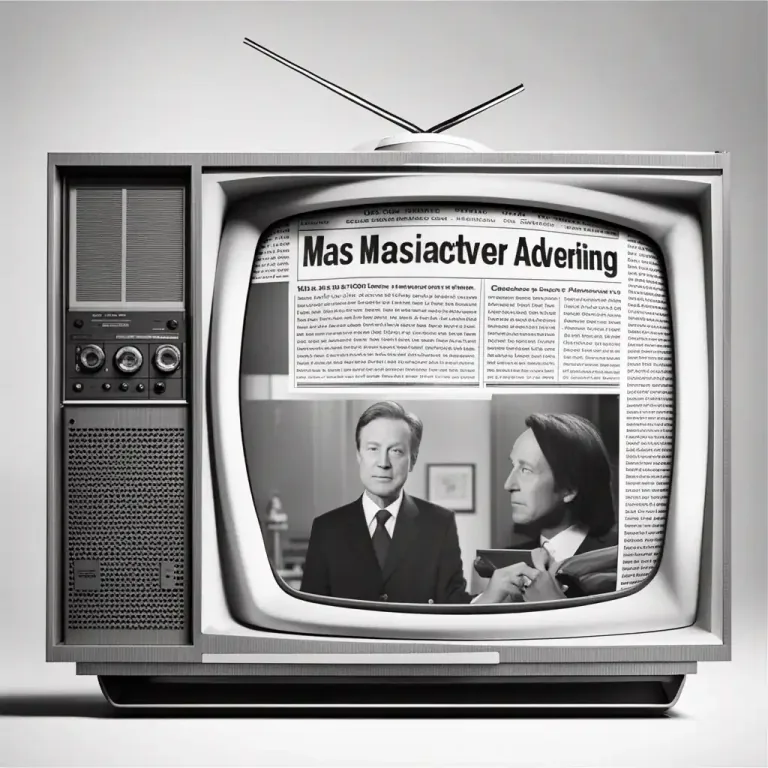 Visual representation of "above the line" - Refers to advertising through mass media, such as television or newspapers.