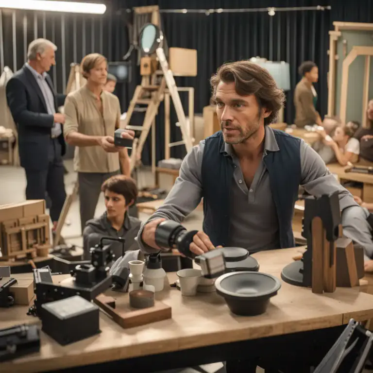 Visual representation of "below the line" - In films or TV, refers to the group of people who work behind the scenes and do not appear on screen.