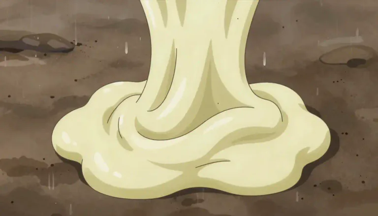 Visual representation of "gloop" - A thick and viscous substance, particularly one that is soft and pliable.