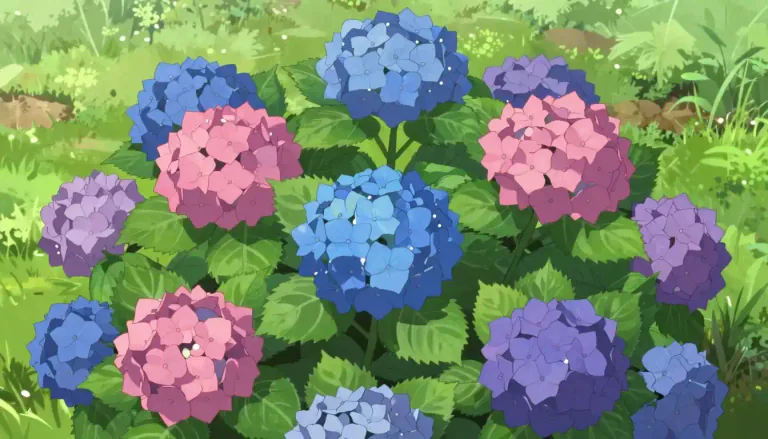 Visual representation of "hydrangea" - A type of plant with large, flat groups of small, colorful flowers