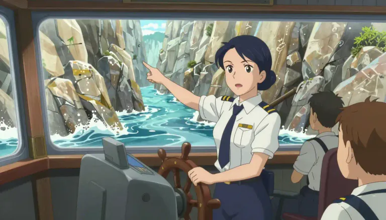 Visual representation of "conn" - To direct or control the course of a ship or aircraft.