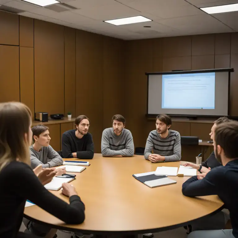 Visual representation of "tutorial" - A session in which a professor instructs or guides a small group of students