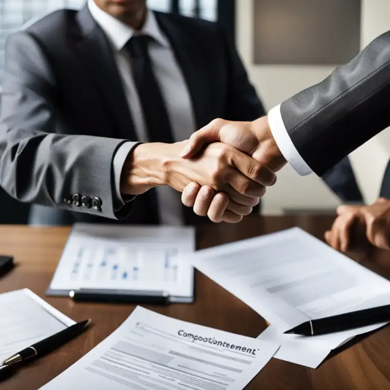 Visual representation of "composition" - An agreement between two parties in which one party agrees to pay the other.