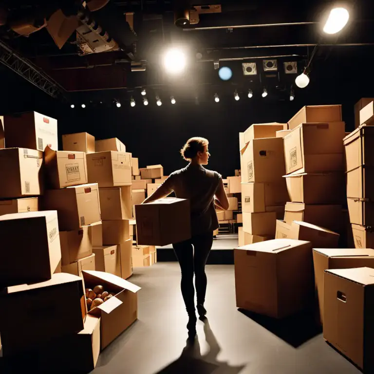 Visual representation of "offstage" - Happening or done out of the public view, especially in a theater.