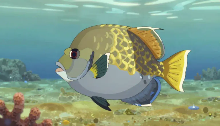 Visual representation of "triggerfish" - A type of fish, typically found in warm seas, known for its defensive behavior and pronounced body shape.