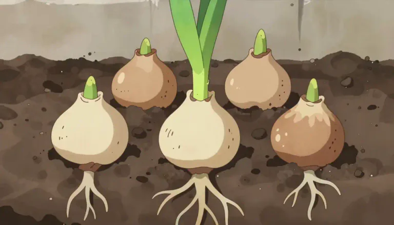 Visual representation of "bulb" - A round root of some plants from which the plant grows