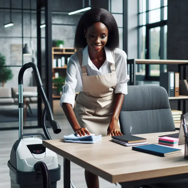 Visual representation of "charwoman" - A woman who is paid to do cleaning work in a house or building.