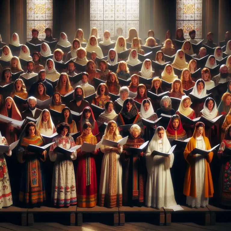 Visual representation of "choral" - Composed for or sung by a choir or chorus