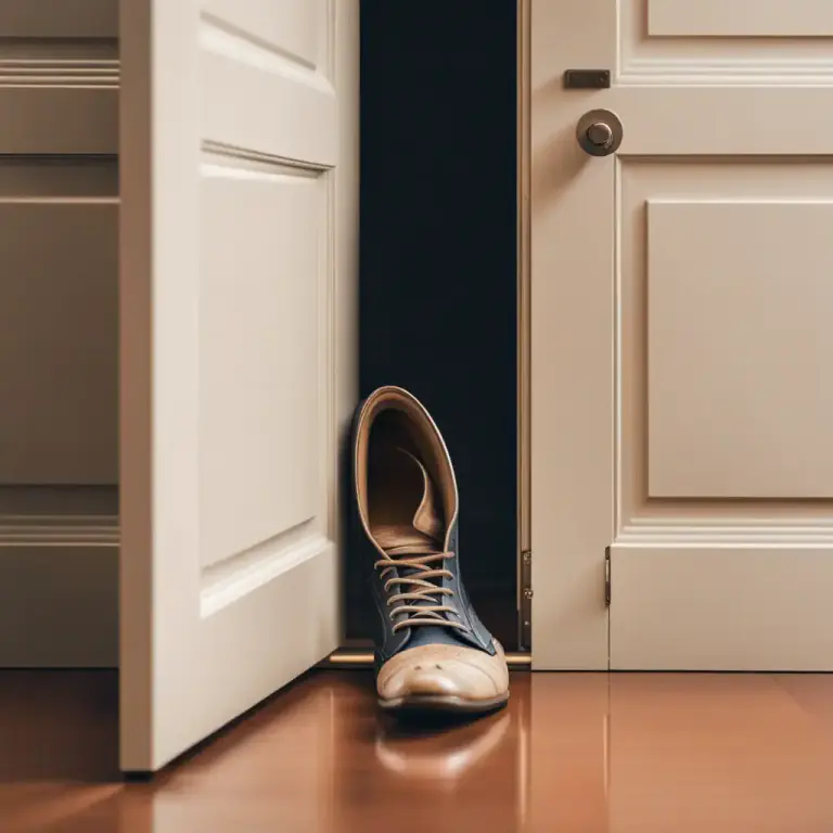 Visual representation of "wedge" - To insert or fix something tightly into a space or gap.