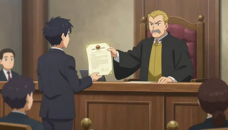 Visual representation of "writ" - An official order issued by a court