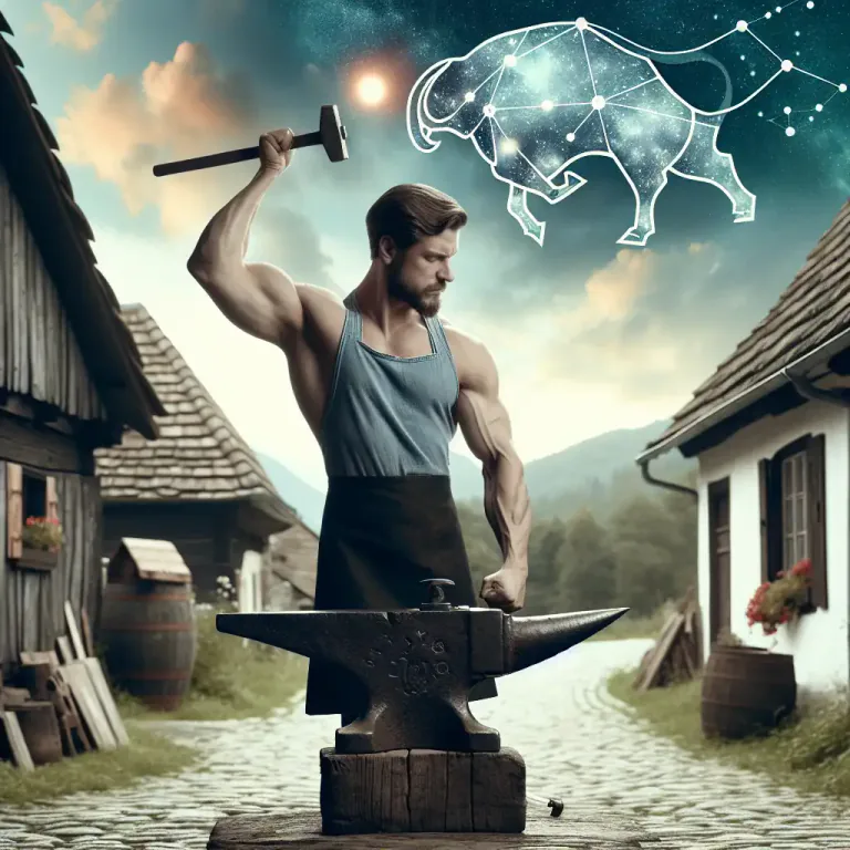 Visual representation of "taurine" - Related to a bull or the zodiac sign Taurus.