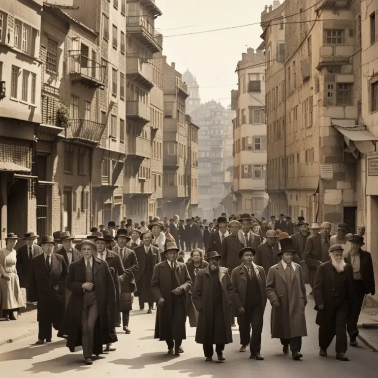 Visual representation of "ghetto" - A part of a city where Jewish people were forced to live in the past