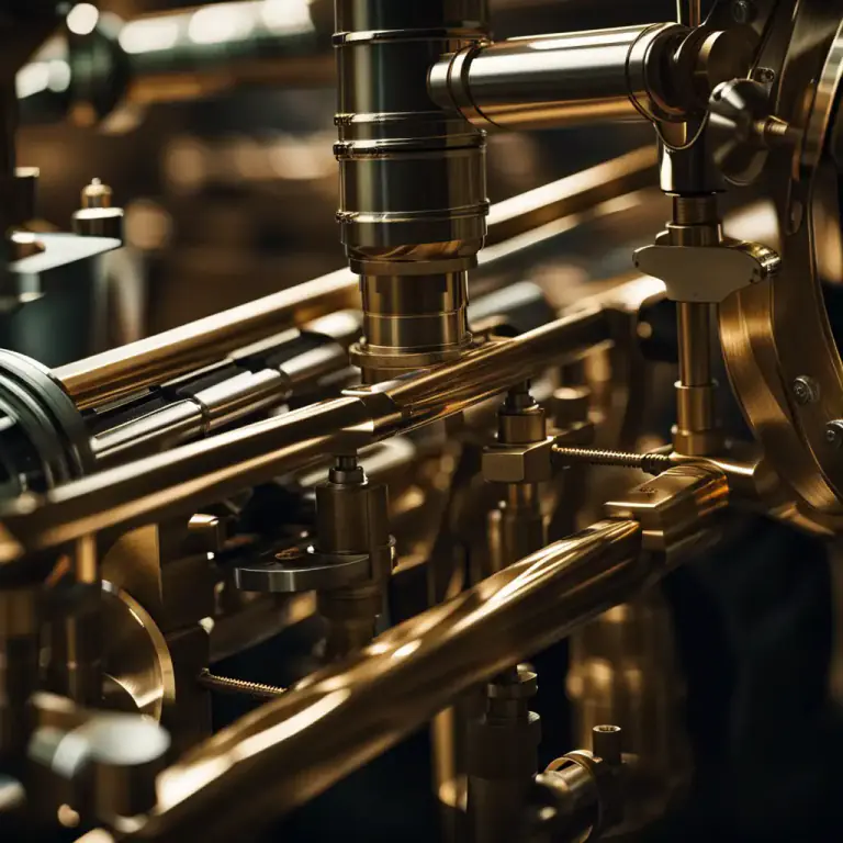 Visual representation of "trombone" - A part of a machine or device that operates in a manner similar to a trombone, i.e., with a sliding movement.
