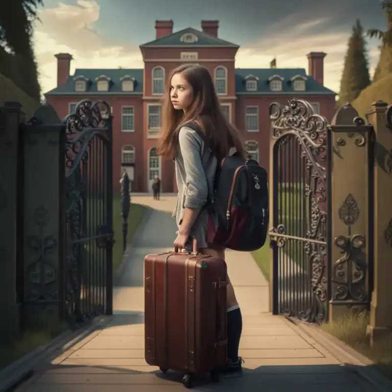 Visual representation of "pack off" - to send someone somewhere for a period of time