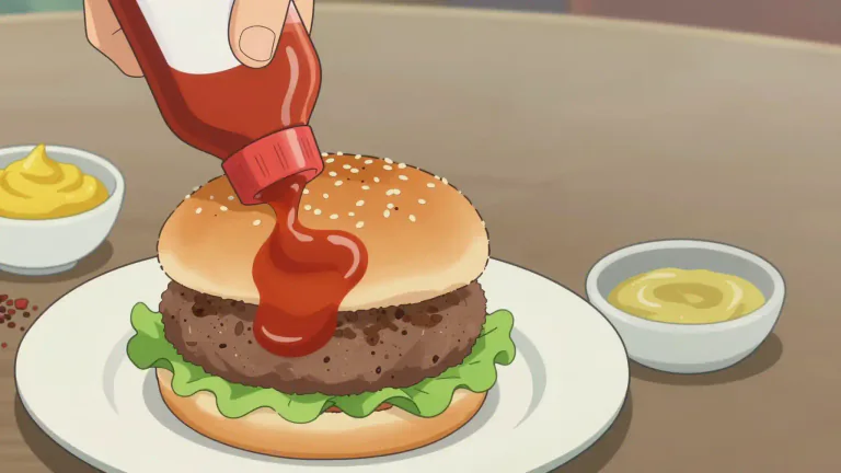 Visual representation of "condiment" - A substance like sauce or seasoning added to food to make it have more flavor.
