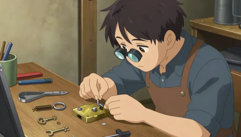 Visual representation of "locksmith" - A person who makes or repairs locks