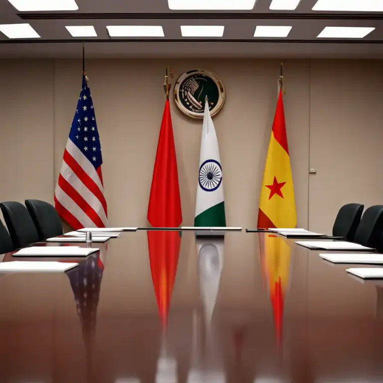 Visual representation of "on neutral ground/territory" - In a place or situation that is not connected to either of the people or groups involved in something