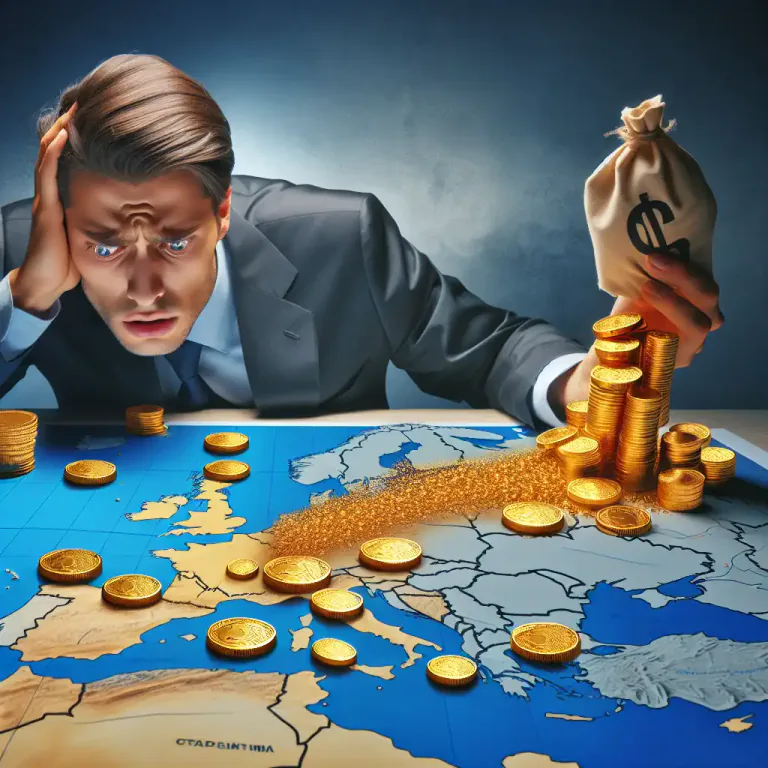 Visual representation of "leakage" - The loss of assets, revenue or resources especially in the context of a company or economy.
