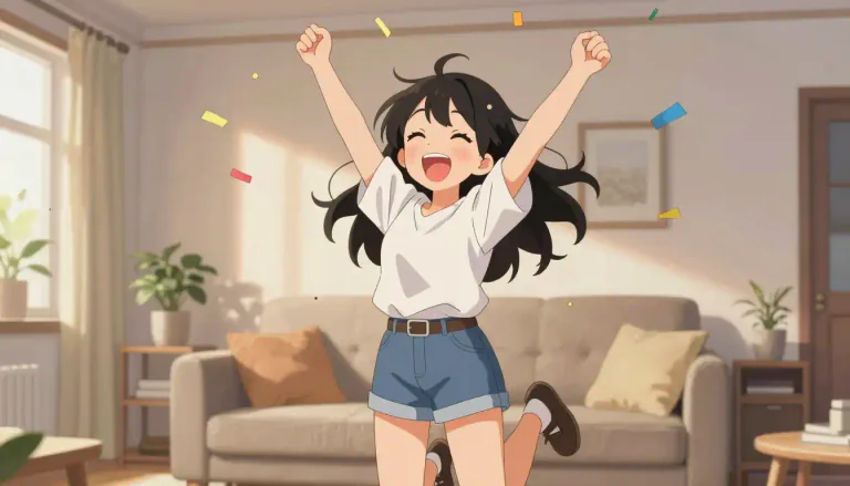 Visual representation of "whoopee" - An exclamation of happiness, excitement, or joy
